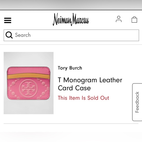 Tory Burch TT Monogram Contrast Embossed Leather Card Case- sold out online! - Picture 2 of 3